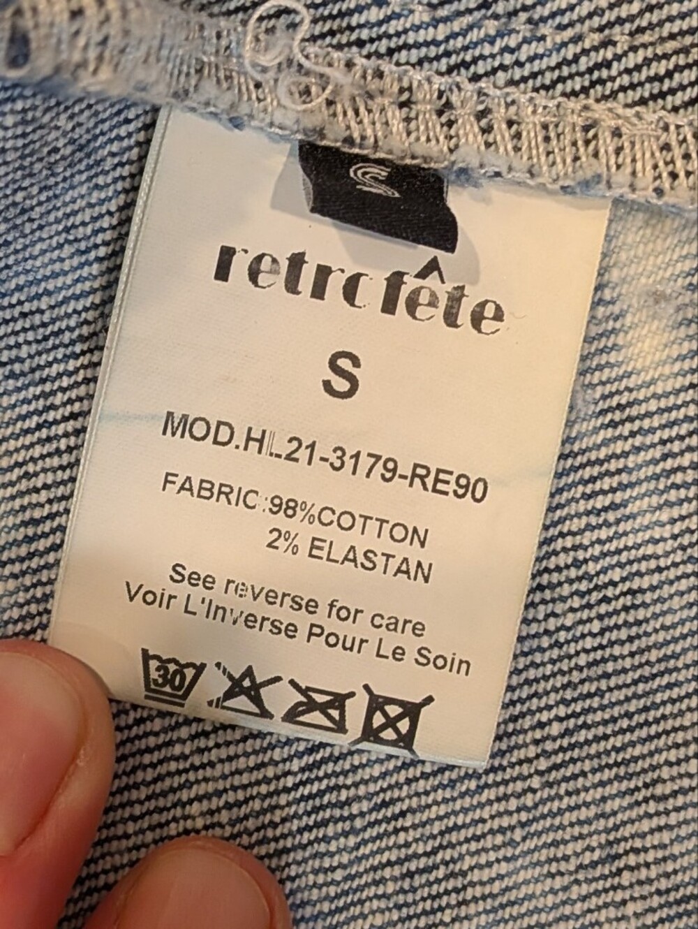 Retrofête Dean Acid Washed Denim Jacket Size S - Picture 4 of 10